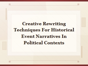 Creative Rewriting Techniques for Historical Event Narratives in Political Contexts